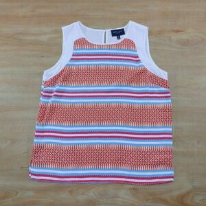 Romeo + Juliet Couture Womens Sleeveless Geometric Striped Blouse Size M NWOT